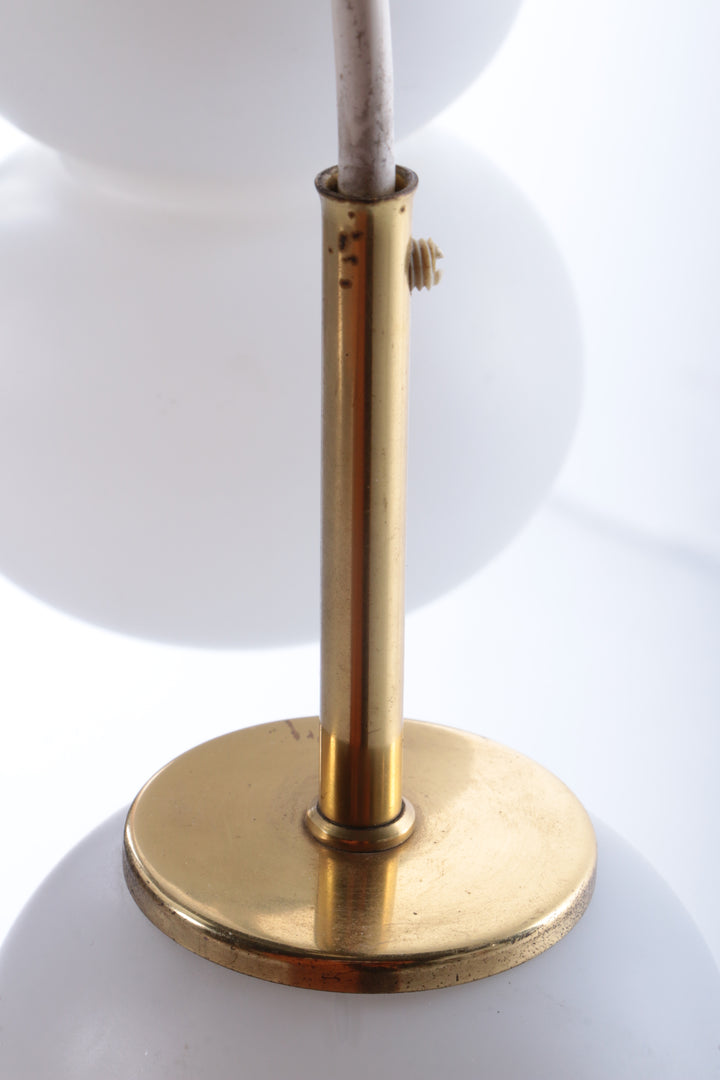 Vintage Plafondlamp met drie Opaalglazen bollen,1960 Duitsland