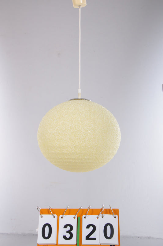 Hanglamp  "sugarball" Vintage licht geel ,jaren60