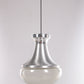 Vintage Doria Hanglamp glas en chrome,1960 Duitsland.