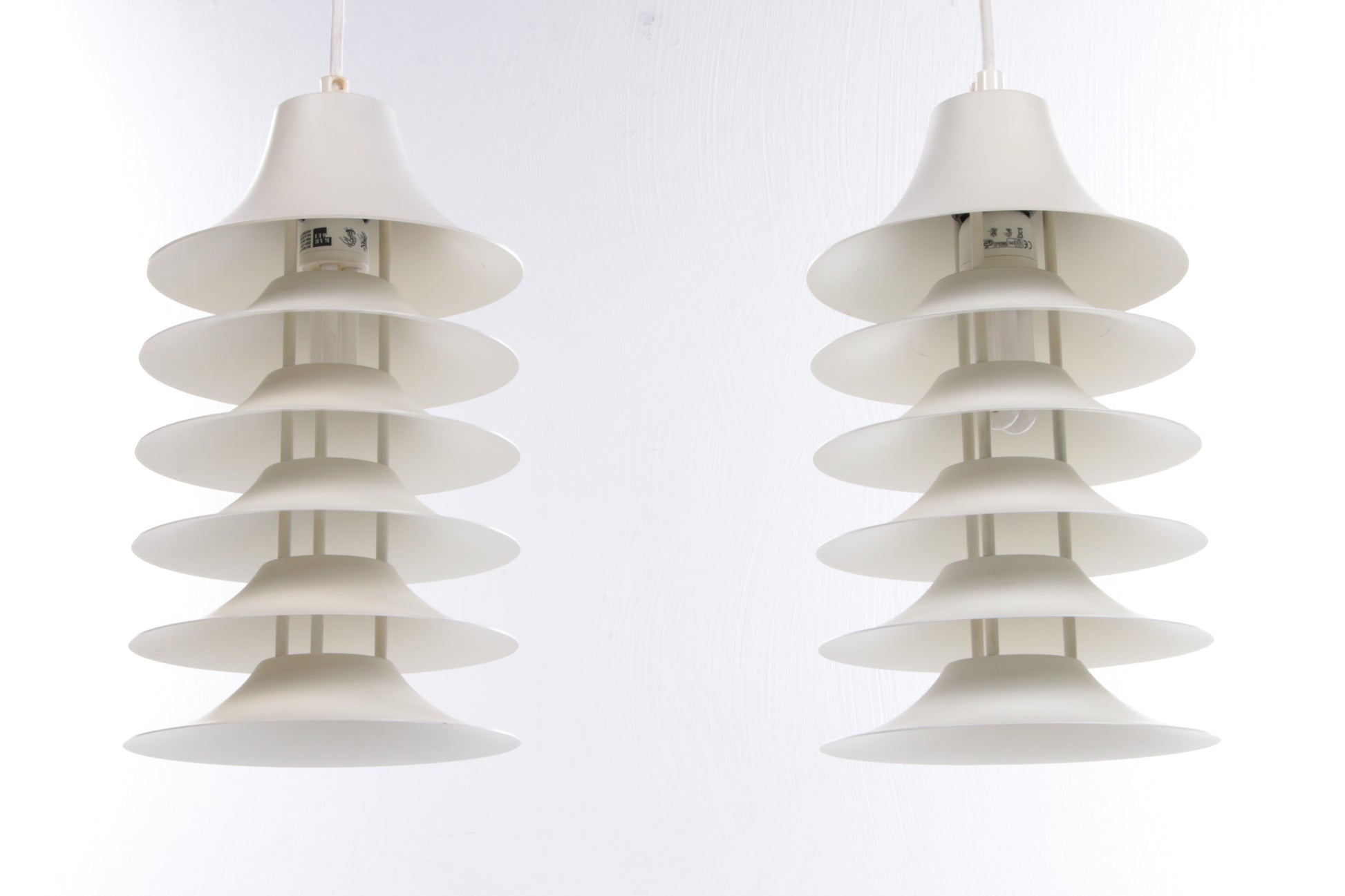 Vintage set van 2 Hanglampen ontwerp van Jorgen Gammelgaard,1970 denemarken.