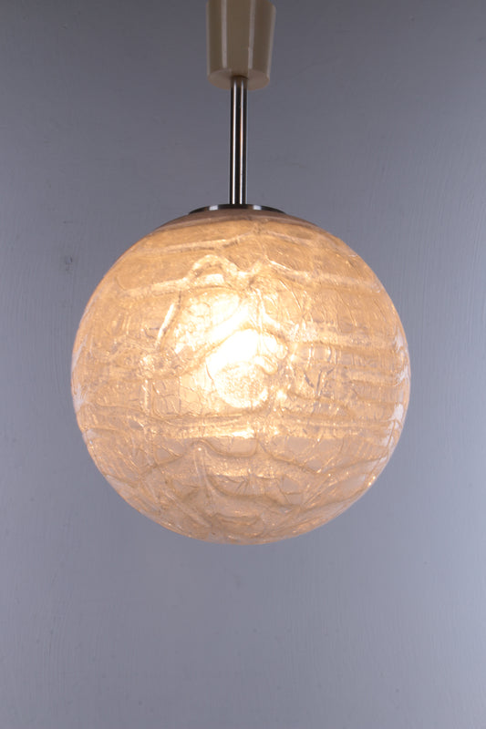 Stylish Vintage Ice Glass Light Fixture by Doria Leuchten, 1960s-70s