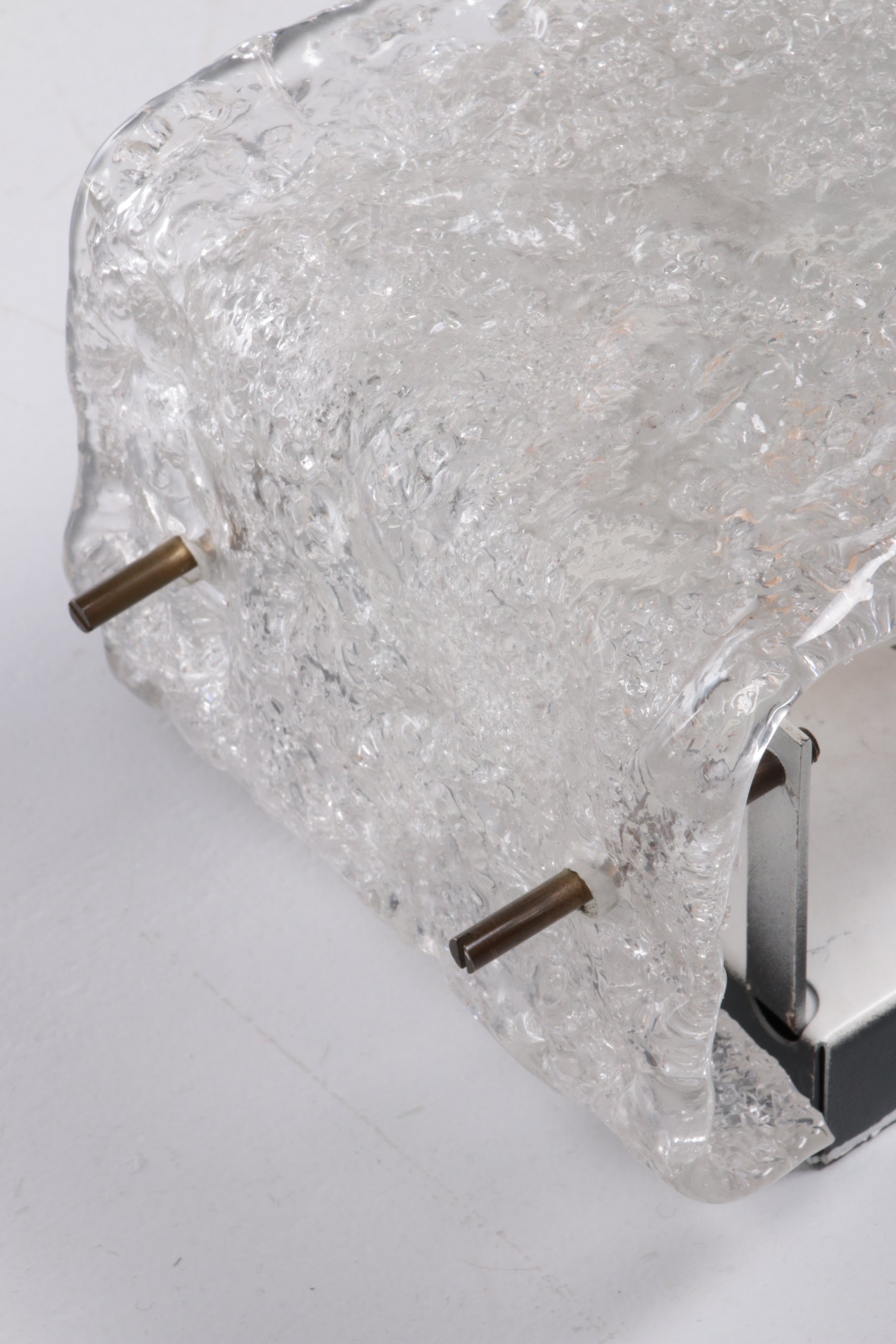 Vintage Set van 2 Kalmar Wandlampen met ijsglas,1960 Duitsland