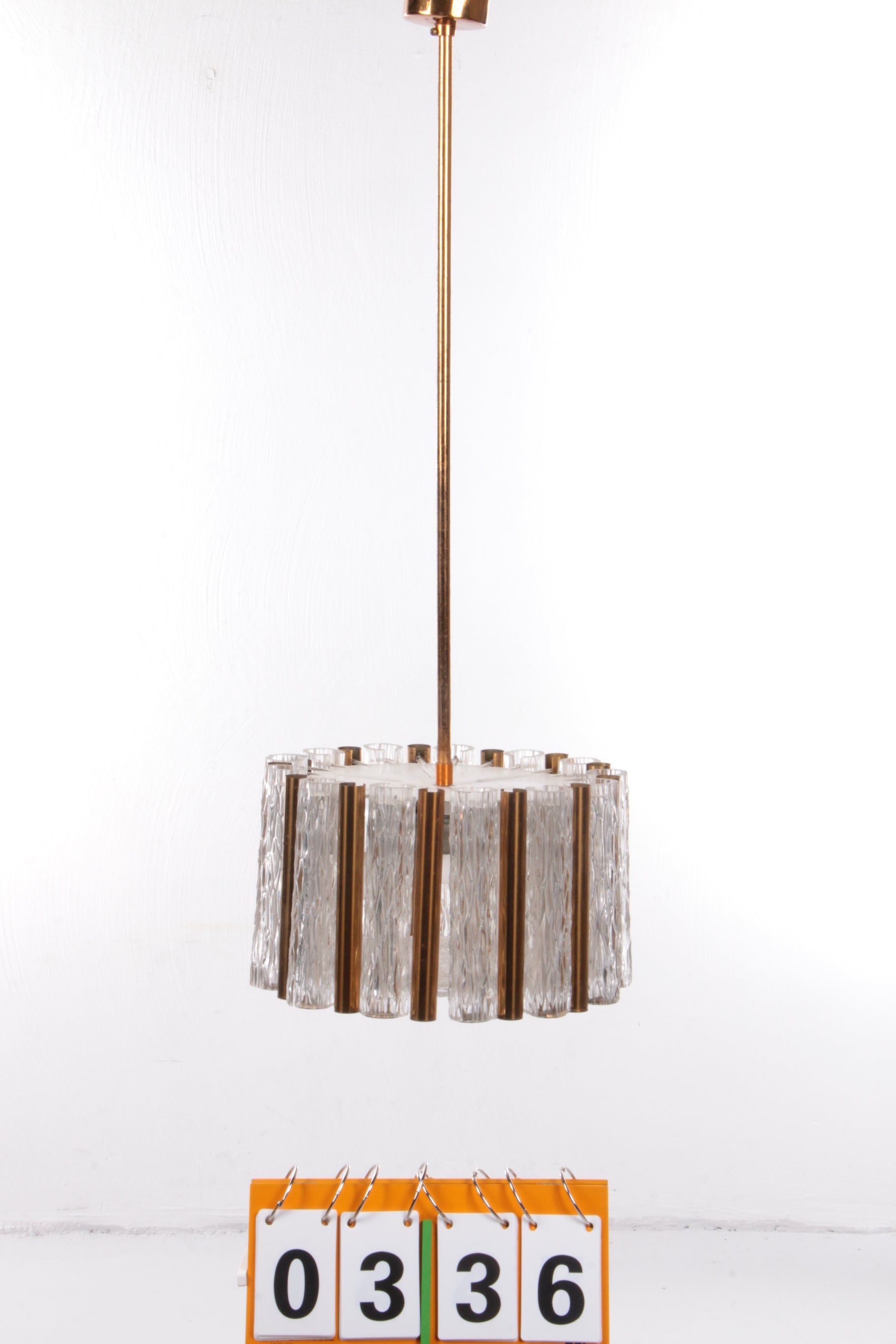 Vintage kristallen ijsglazen ronde kroonluchter van Kaiser Leuchten, jaren 60