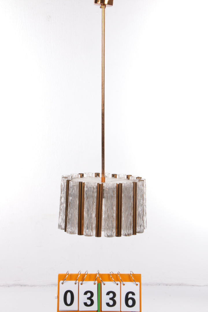 Vintage kristallen ijsglazen ronde kroonluchter van Kaiser Leuchten, jaren 60