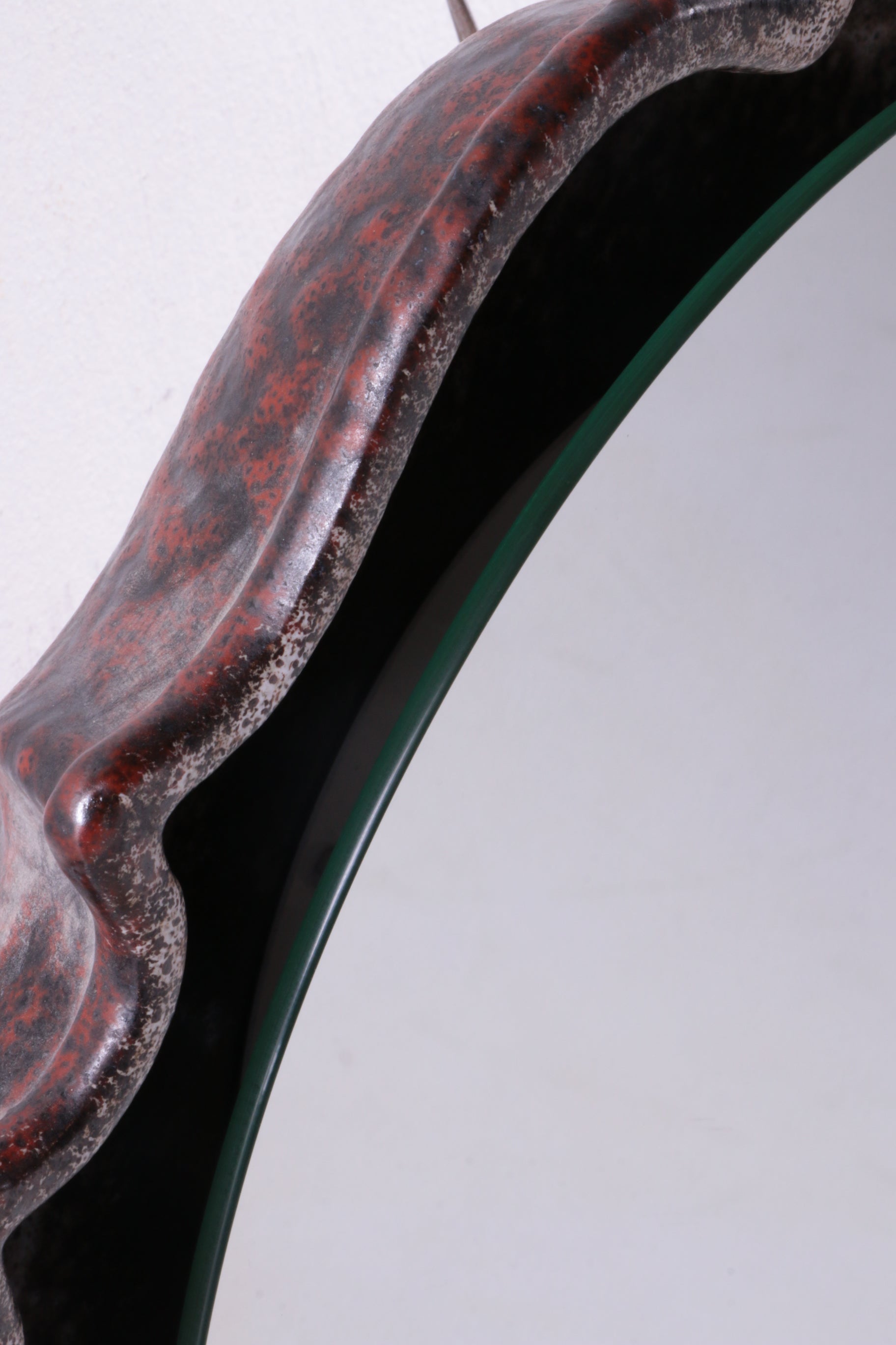 Vintage Keramieken Wandspiegel met verlichting jaren60s.