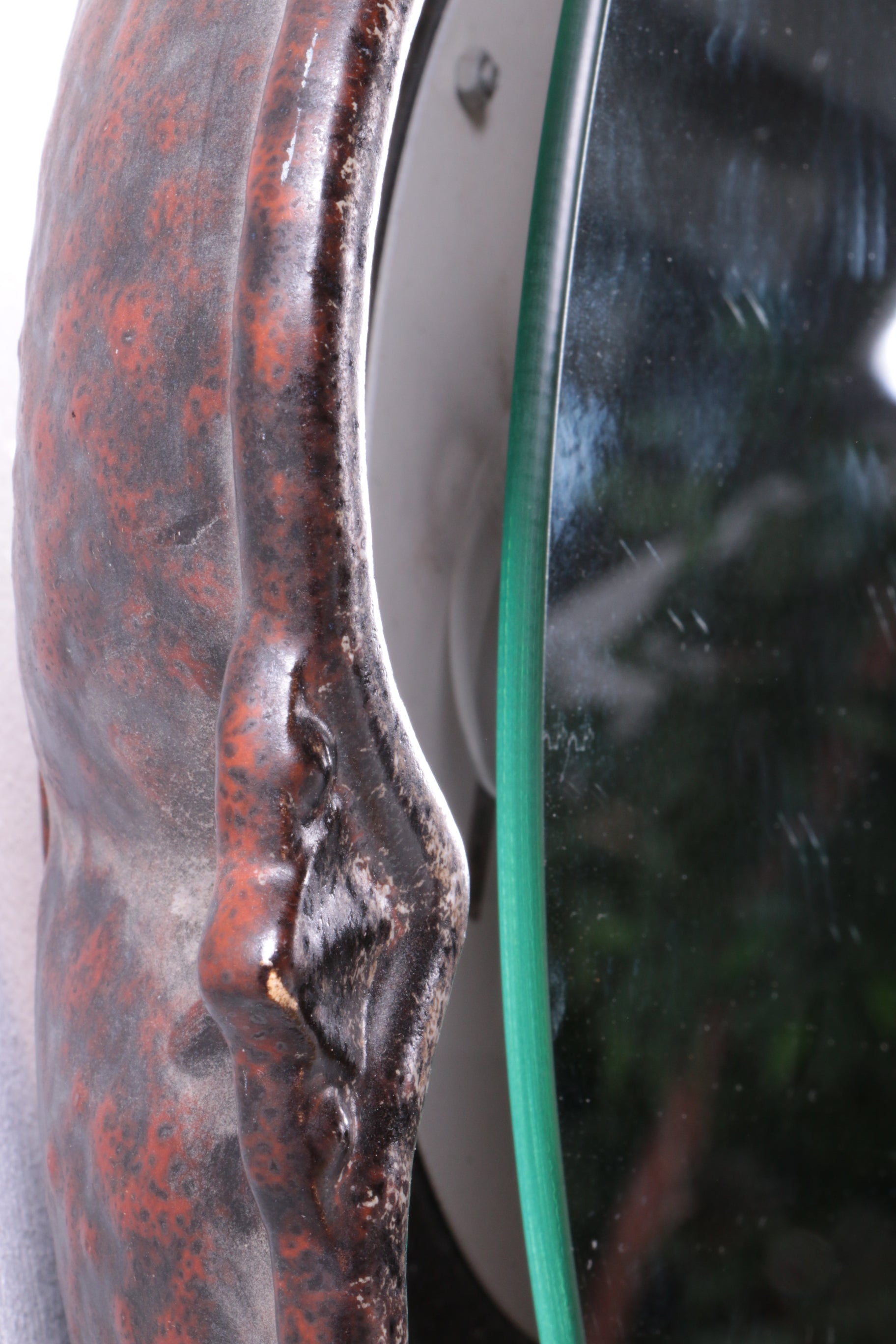 Vintage Keramieken Wandspiegel met verlichting jaren60s.