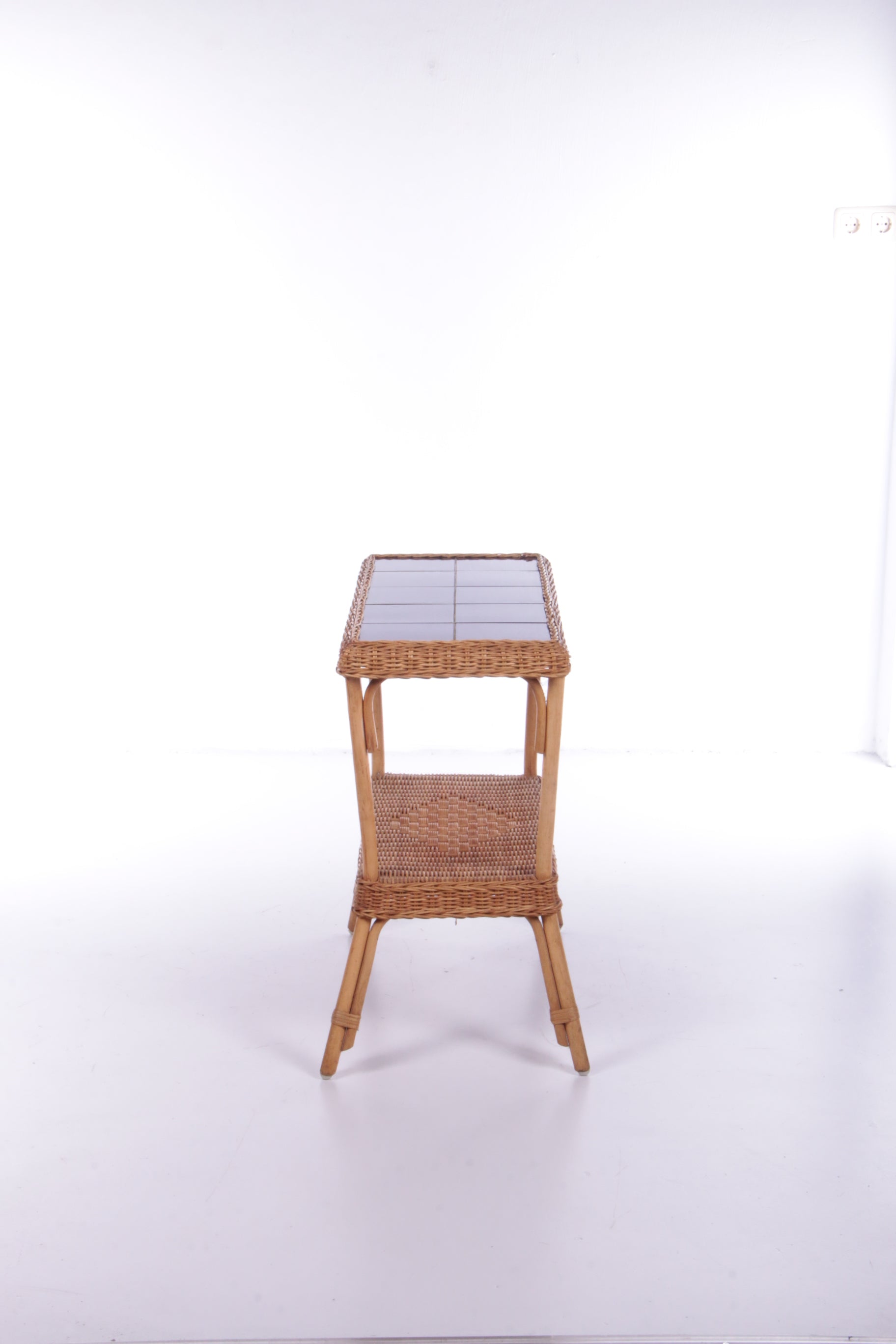 Vintage Sidetable Bohemian stijl Bamboo,1960 Frankrijk.