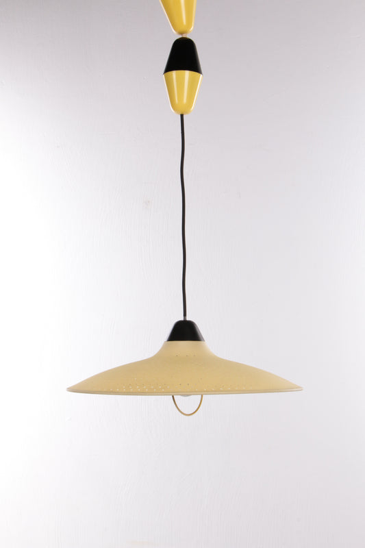 Hoso Leuchten gele Hanglamp zeer zeldzaam gemaakt door Bauhaus,1960