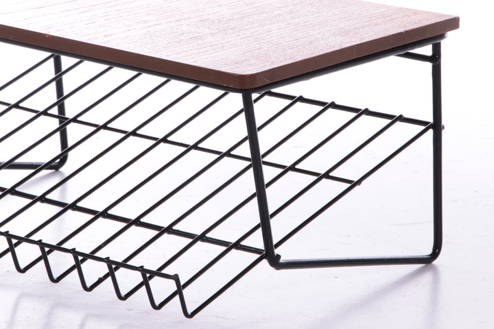 Vintage magazijnrek gemaakt van metaal en Hout jaren60.