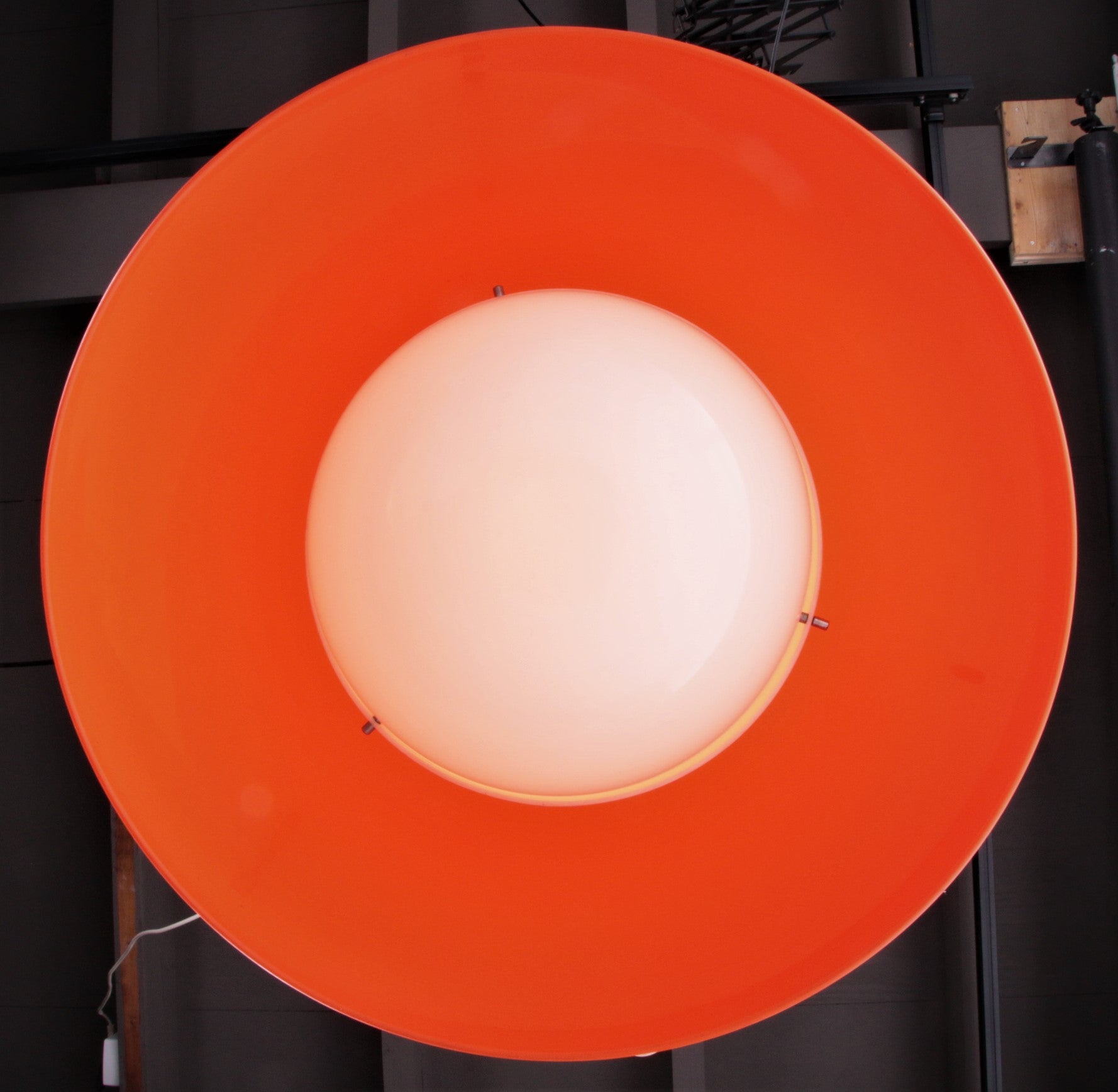 Hanglamp Oranje ontwerp van Achille & Pier Giacomo door Kartell,1959