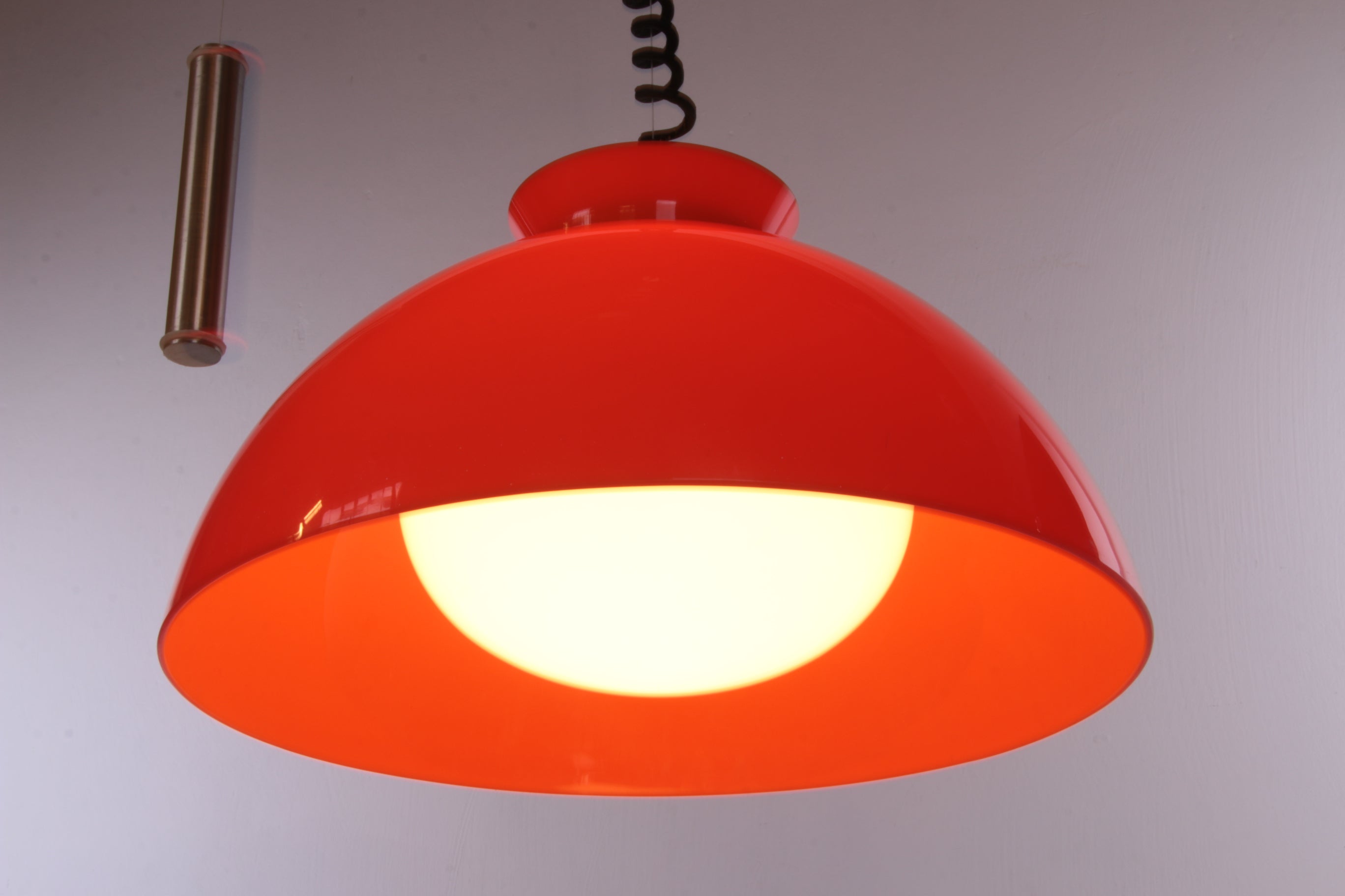 Hanglamp Oranje ontwerp van Achille & Pier Giacomo door Kartell,1959