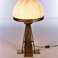 Brutalischtische vloerlamp van metaal met glas,1970 Frankrijk.