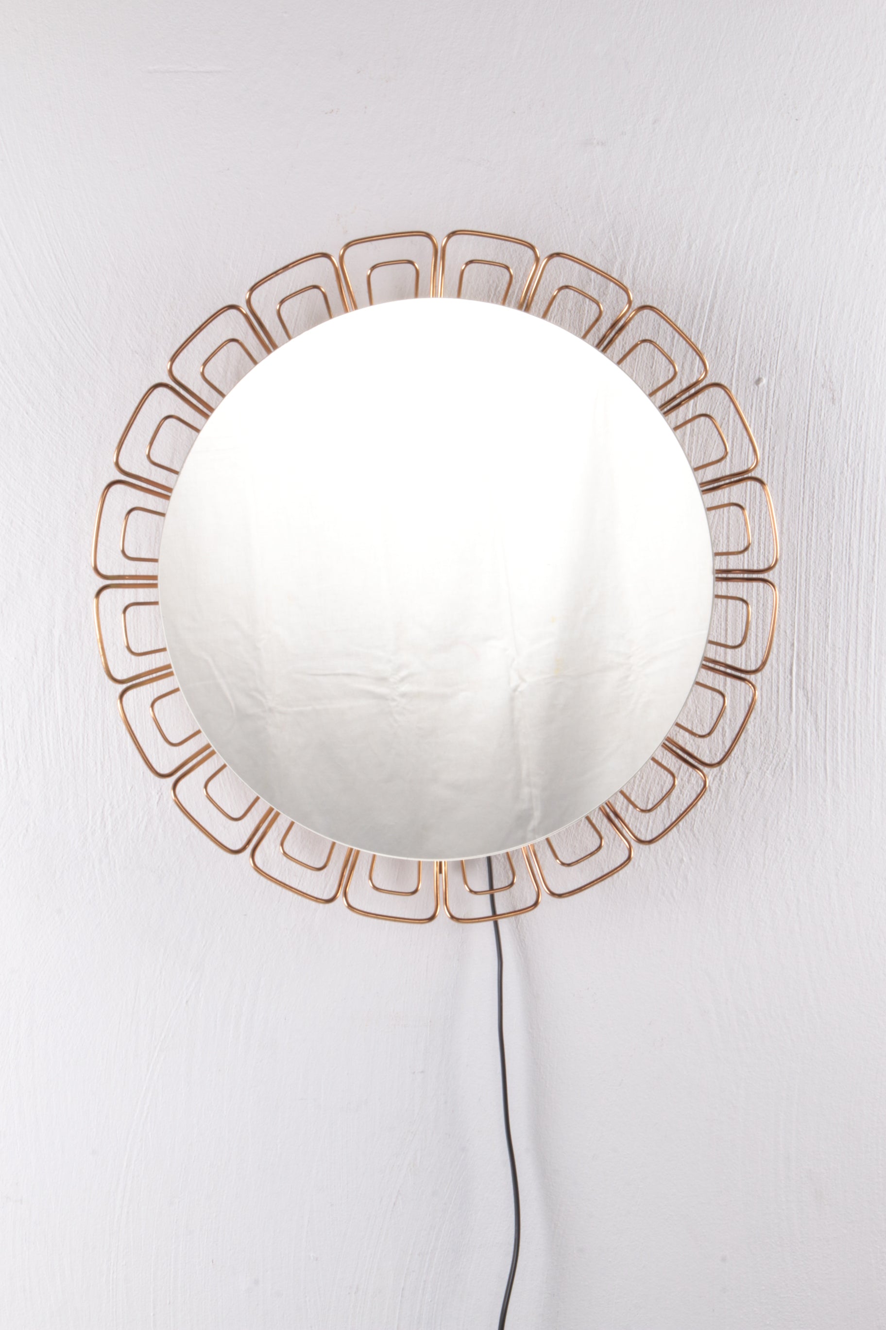 Prachtige Vintage Wandspiegel met verlichting jaren60 Duitsland