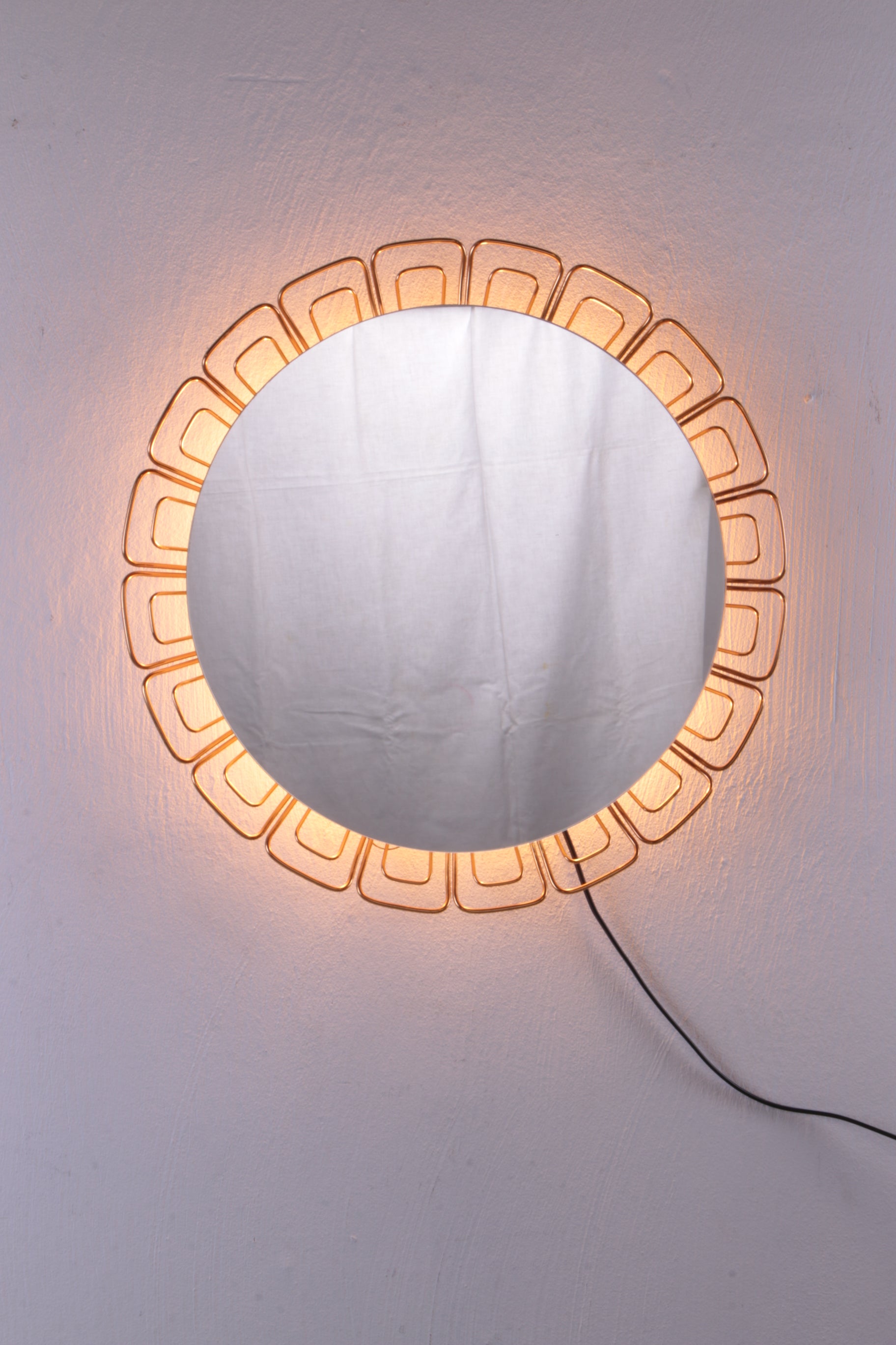 Prachtige Vintage Wandspiegel met verlichting jaren60 Duitsland