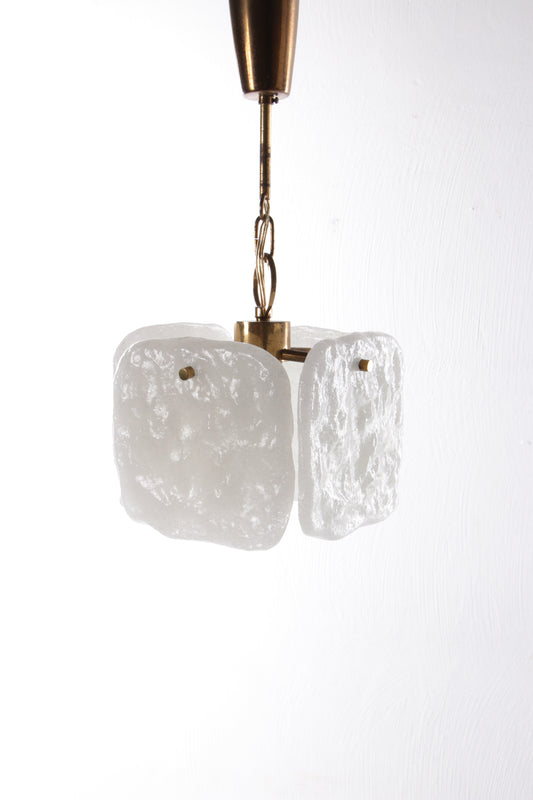Kalmar Franken hanglamp met glazen ijsplaten jaren 60