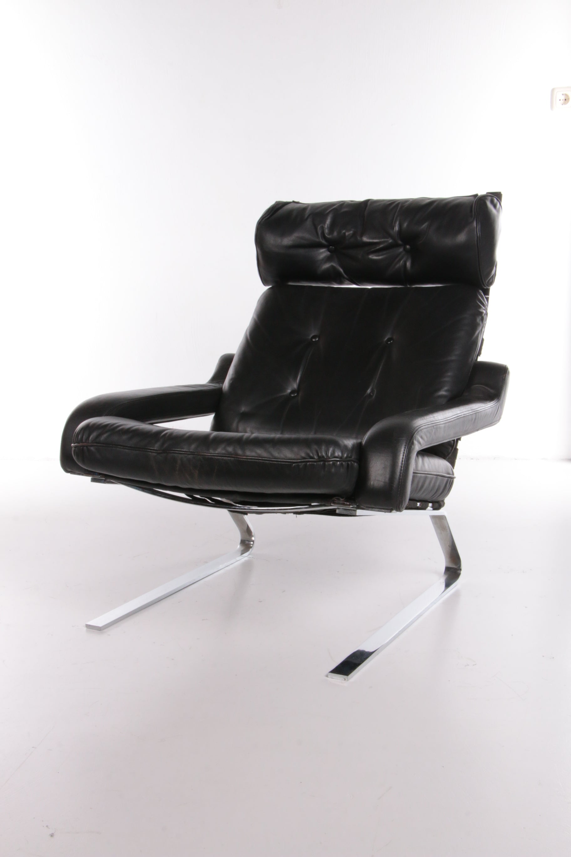 Leather Lounge Chair and Ottoman by Reinhold Adolf for COR, 1960s