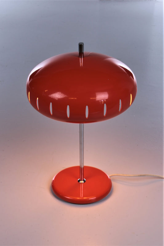 Vintage Oranje metalen tafellamp, 1960s