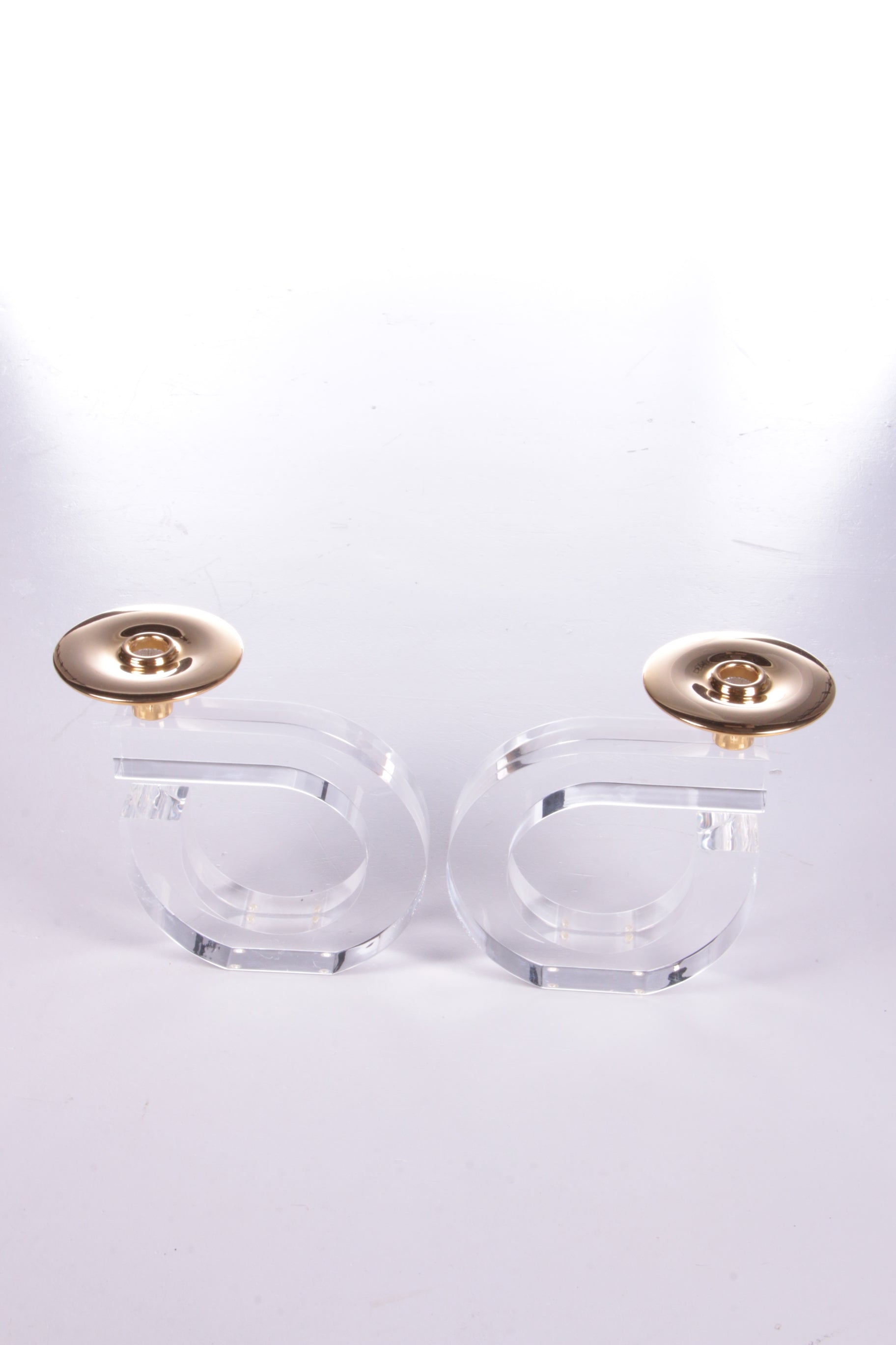 Hollywood Regency Set kandelaars van plexiglas,1970