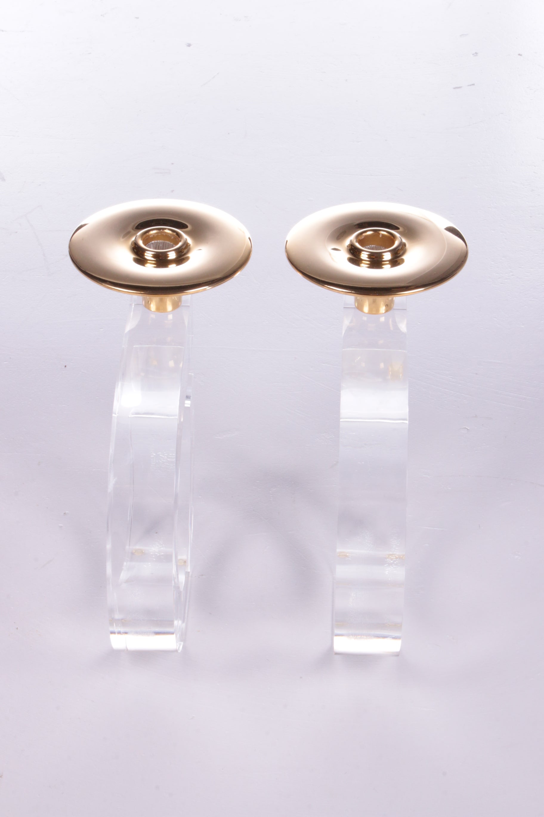 Hollywood Regency Set kandelaars van plexiglas,1970