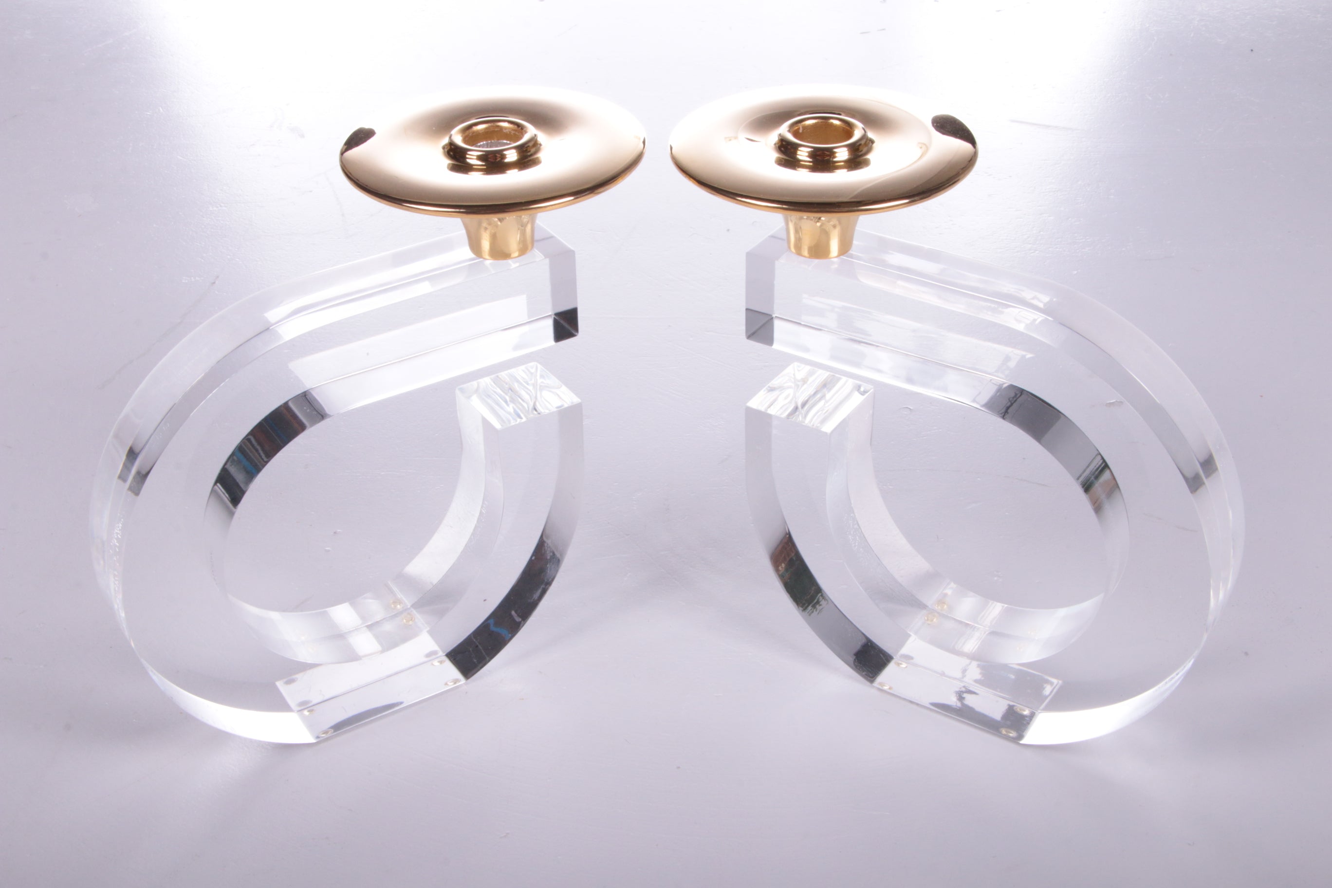 Hollywood Regency Set kandelaars van plexiglas,1970