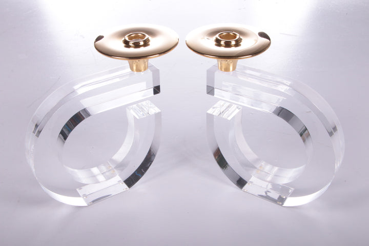 Hollywood Regency Set kandelaars van plexiglas,1970