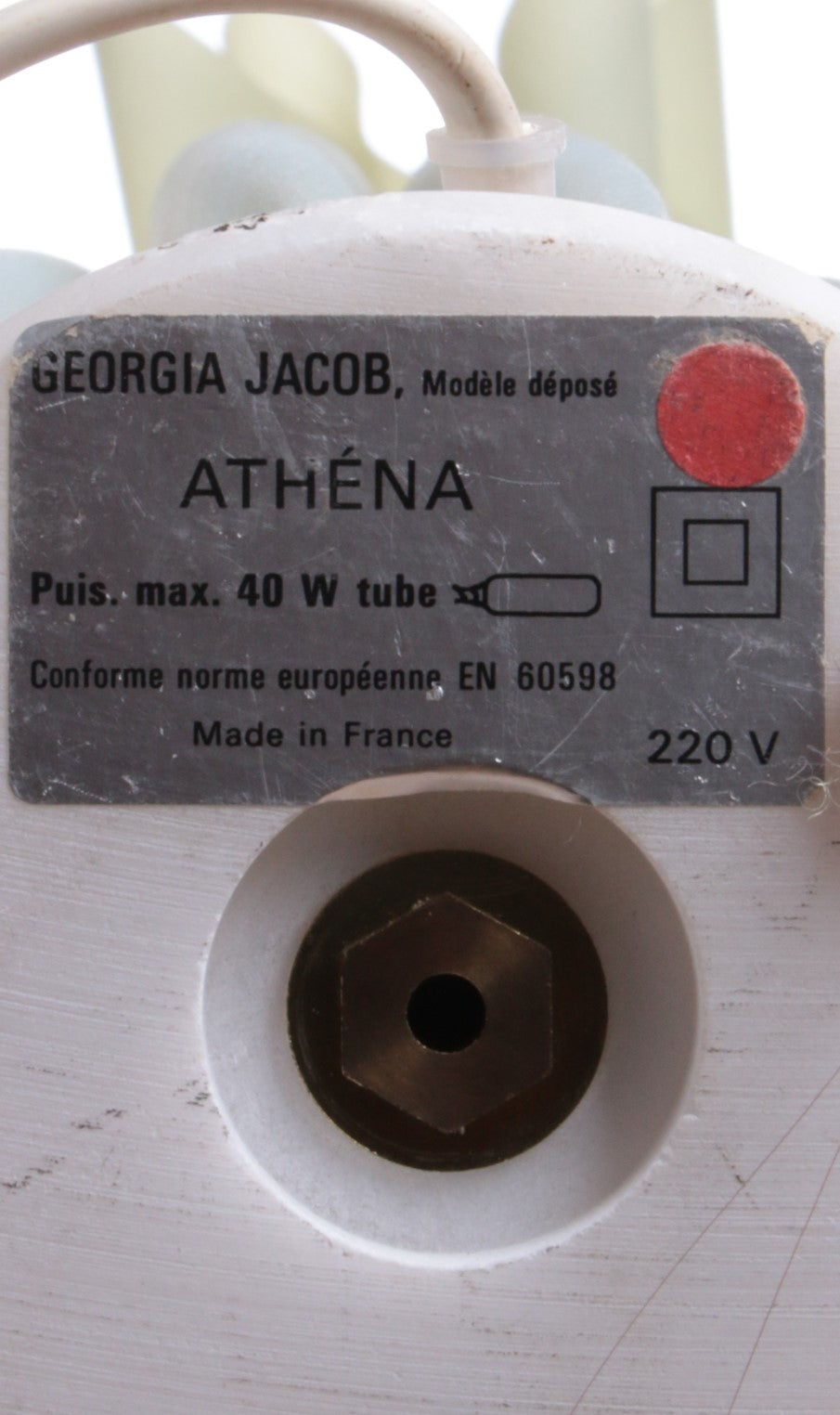 Franse "Athene" gedrapeerde tafellamp door Georgia Jacob, 1970s