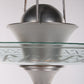2 Art Deco Grote Hanglampen met geslepen glas Engeland 1930