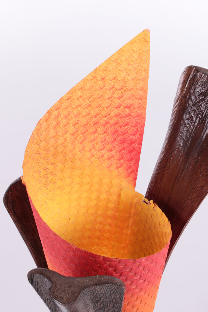 Vintage Franse Vloerlamp gemaakt van Gedroogde schors,1980