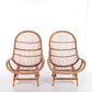 Vintage set van 2 Bamboe stoelen 1960 Frankrijk.