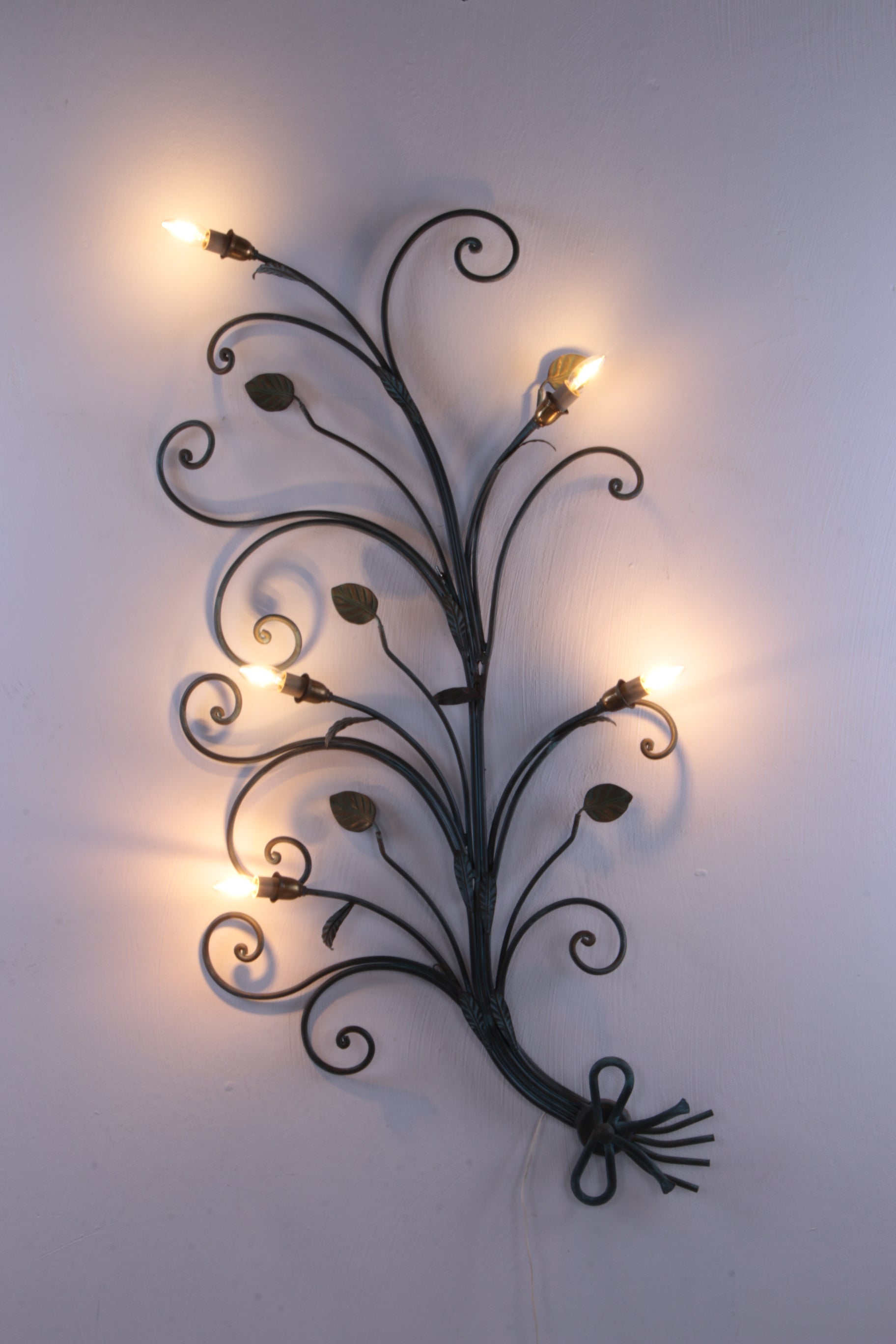 Elegant 1970s Bronze Wall Sconce
