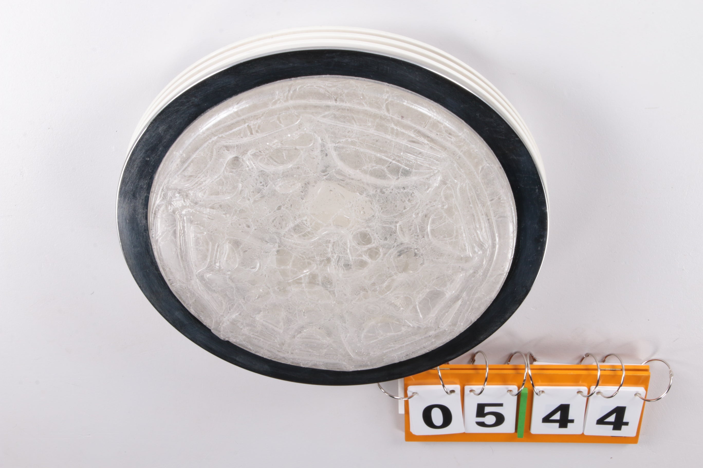 Vintage Plafonniere Doria leuchten met ijsglas en metaal,duitsland 1960s.