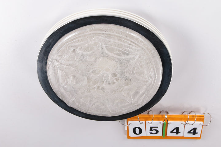 Vintage Plafonniere Doria leuchten met ijsglas en metaal,duitsland 1960s.