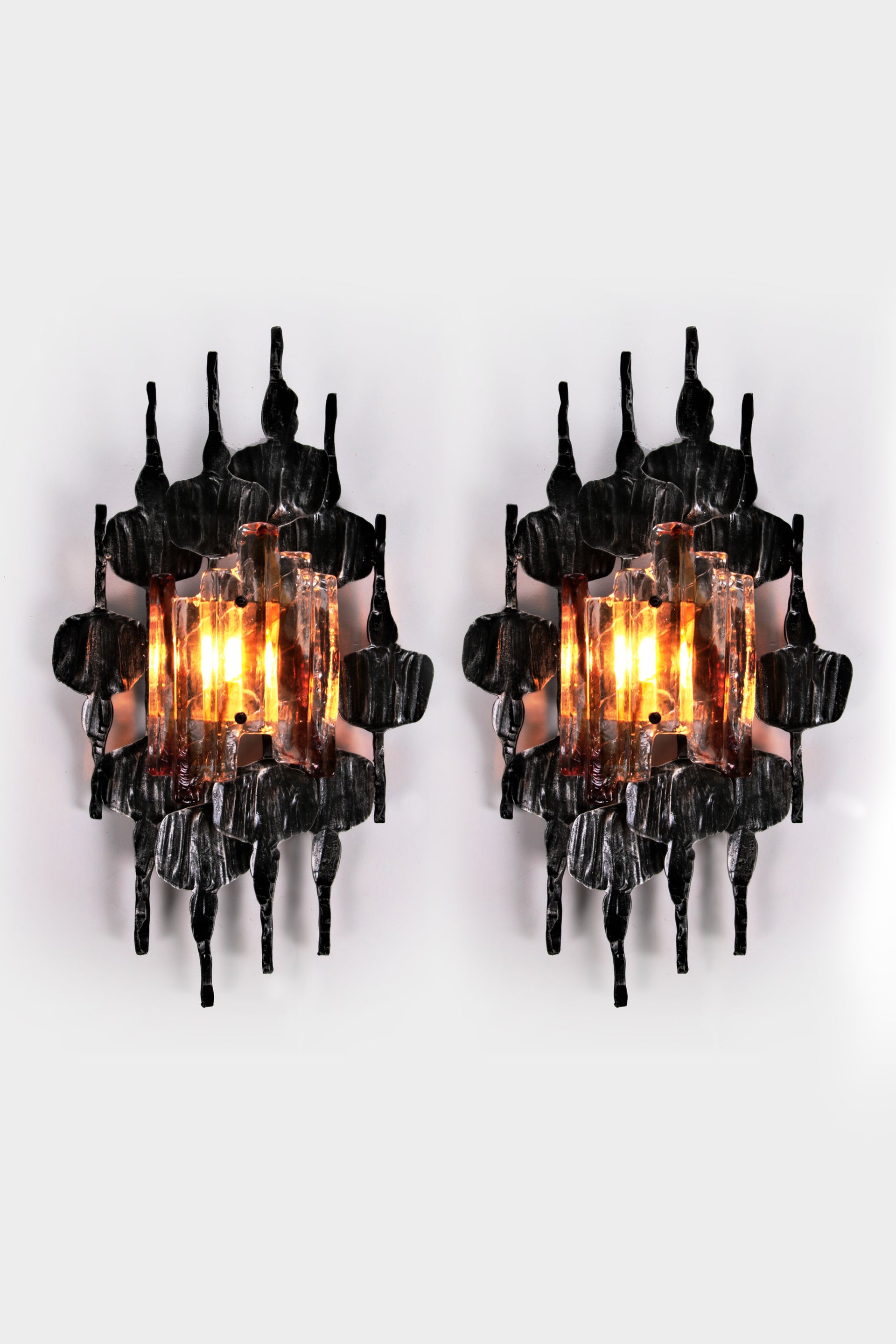 Brutalist Wall Lamps by Tom Ahlstrom & Hans Ehrlich (1960s, Sweden)