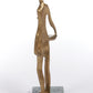 Messing Sculpture Afrikaanse vrouw op een marmerenvoet 70s