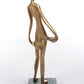 Messing Sculpture Afrikaanse vrouw op een marmerenvoet 70s