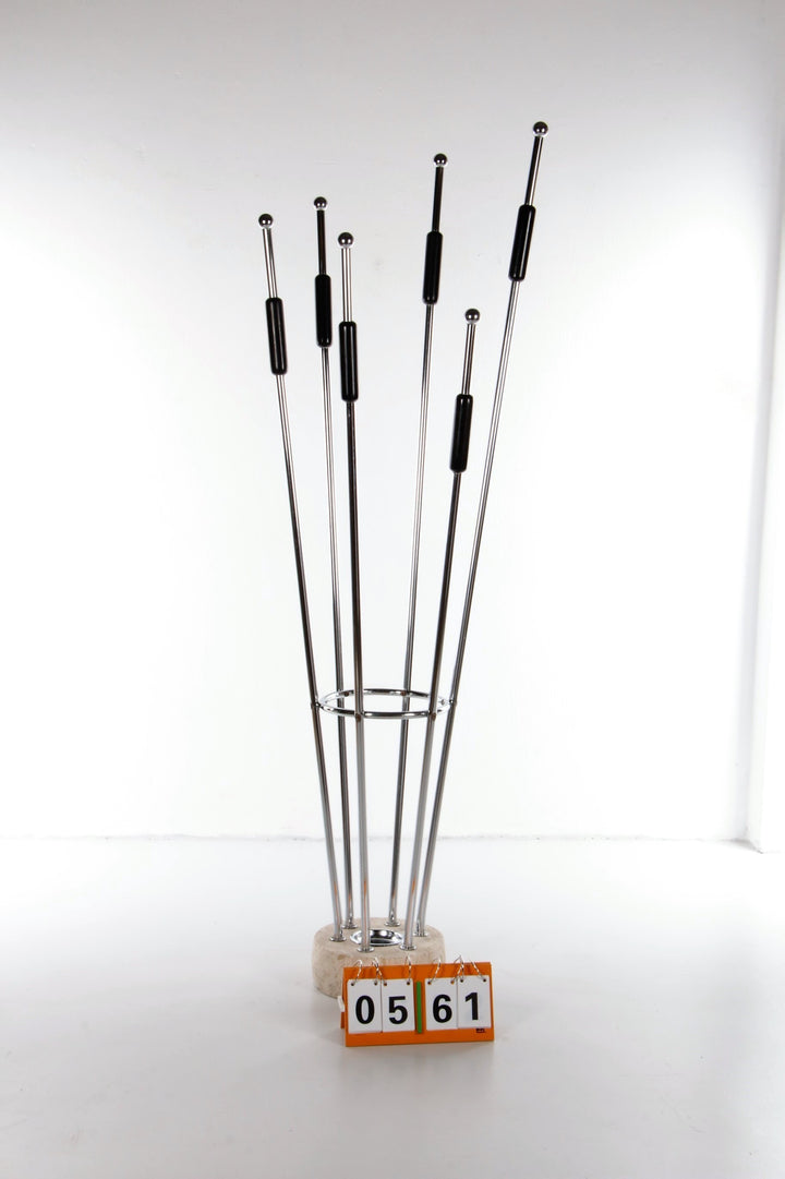 Italiaanse Architectonische travetin chrome Kapstok jaren60s