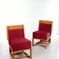 Vintage Franse set Design  stoelen van Eikenhout 1970 Frankrijk.
