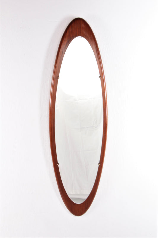 Midcentury Teak Mirror by Franco Campo & Carlo Graffi for Home, Italy 1960s