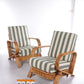 Vintage set bamboe lounge fauteuils ontwerp Paul Frankl, 1960s
