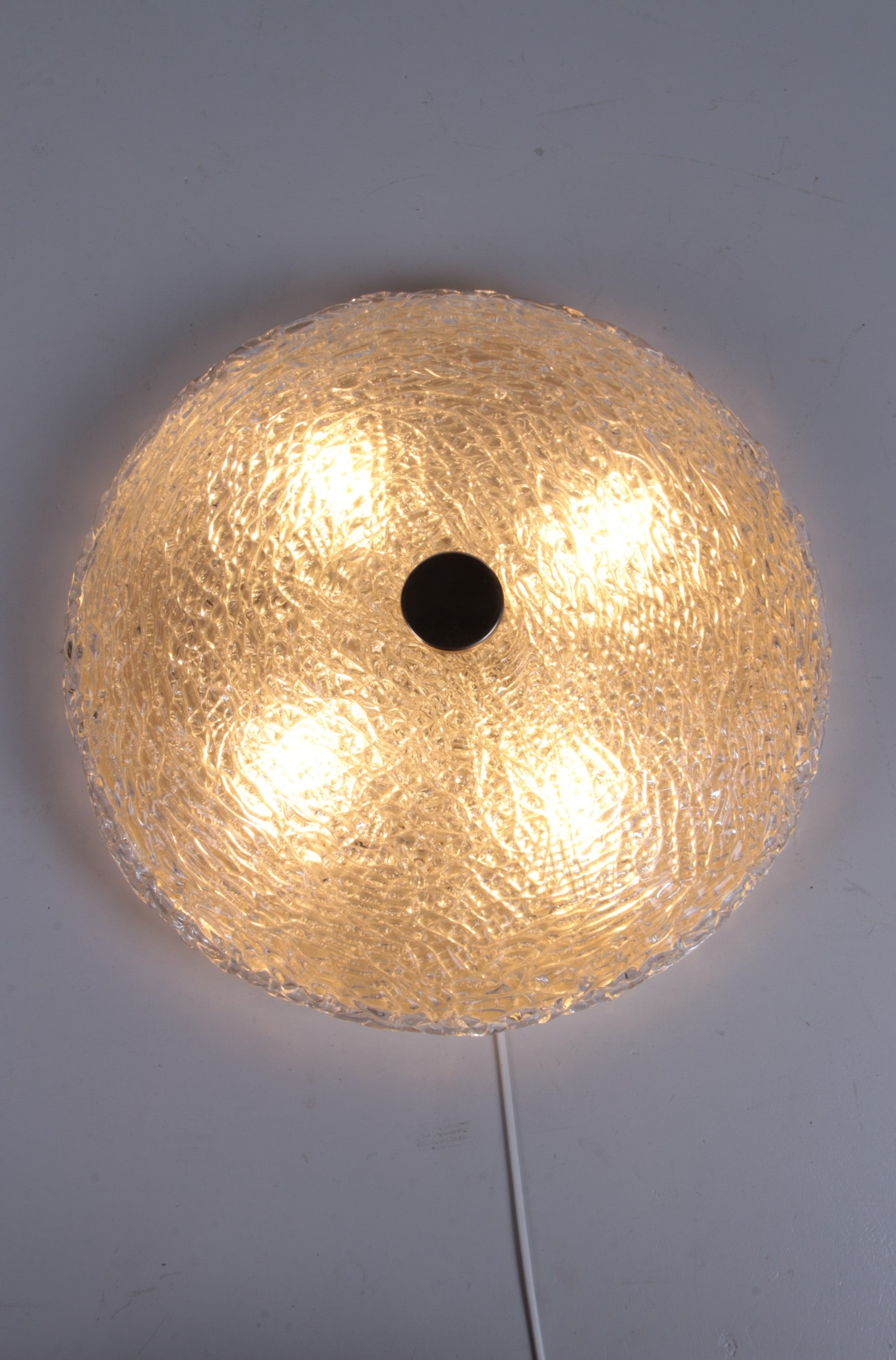 Vintage Plafonniere met chrome en muranoglas, 1960s