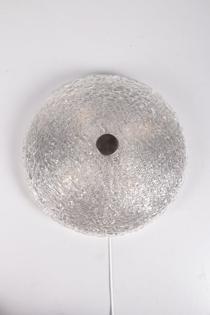 Vintage Plafonniere met chrome en muranoglas, 1960s