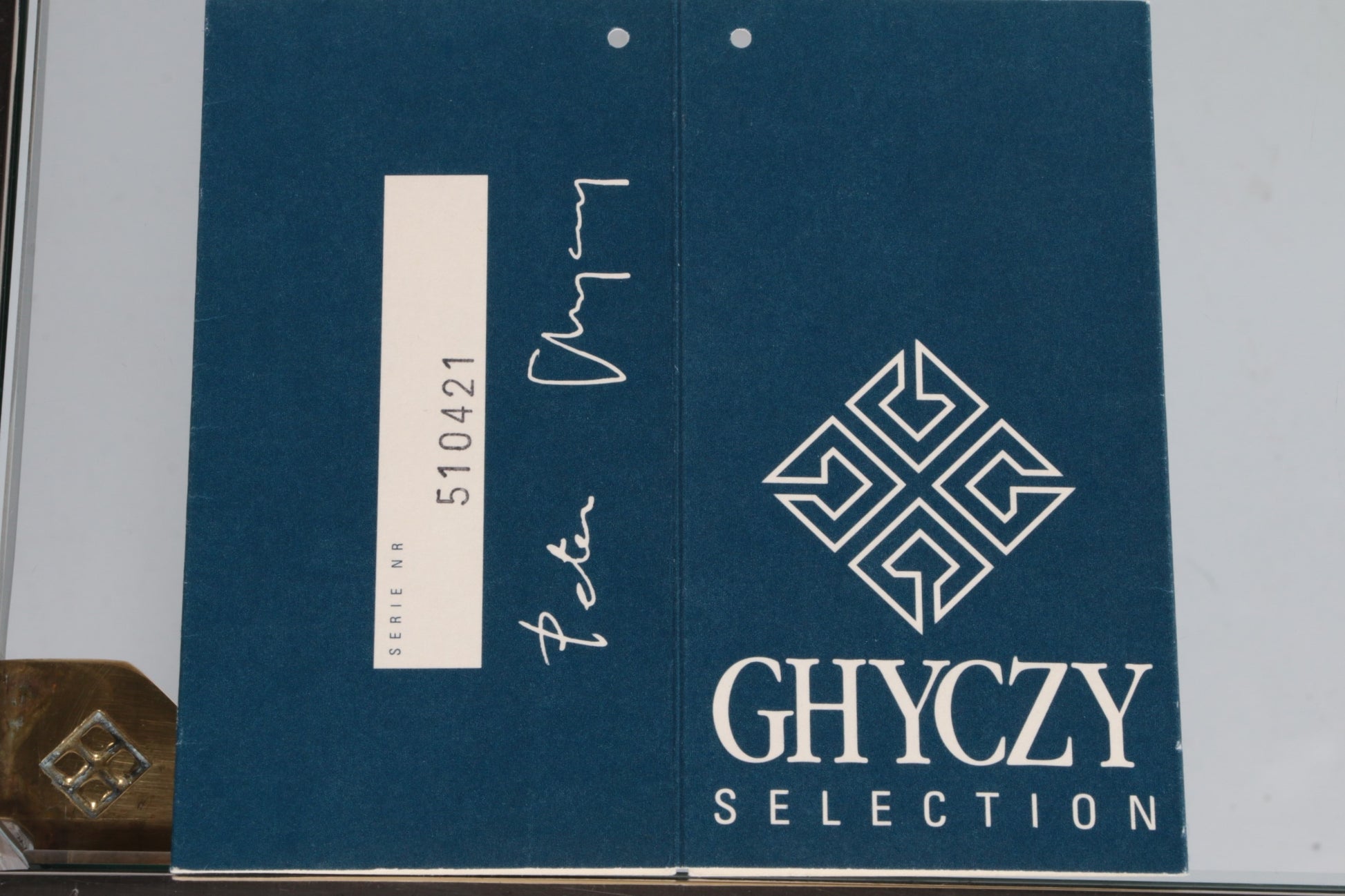 Salontafel Peter Ghyczy Model T28d Inox met messing,1986