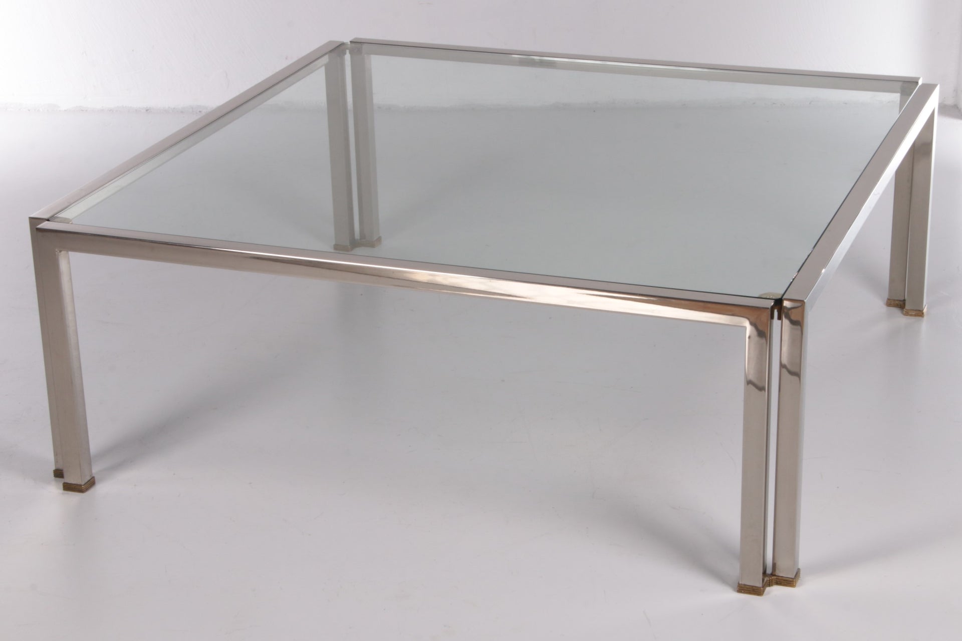 Salontafel Peter Ghyczy Model T28d Inox met messing,1986