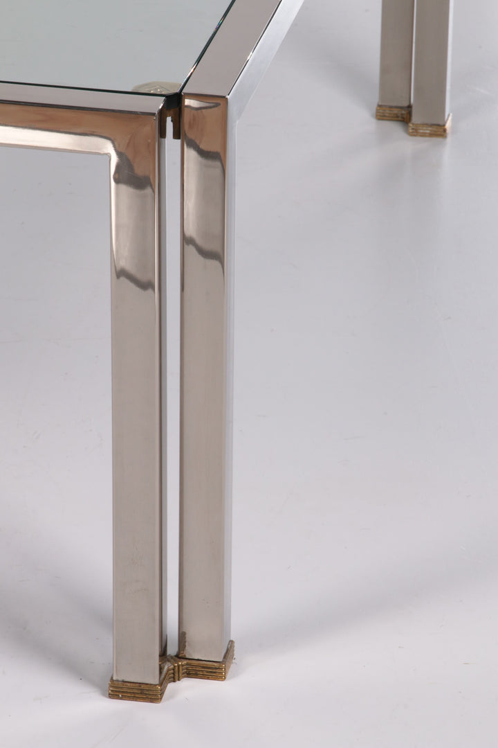 Salontafel Peter Ghyczy Model T28d Inox met messing,1986