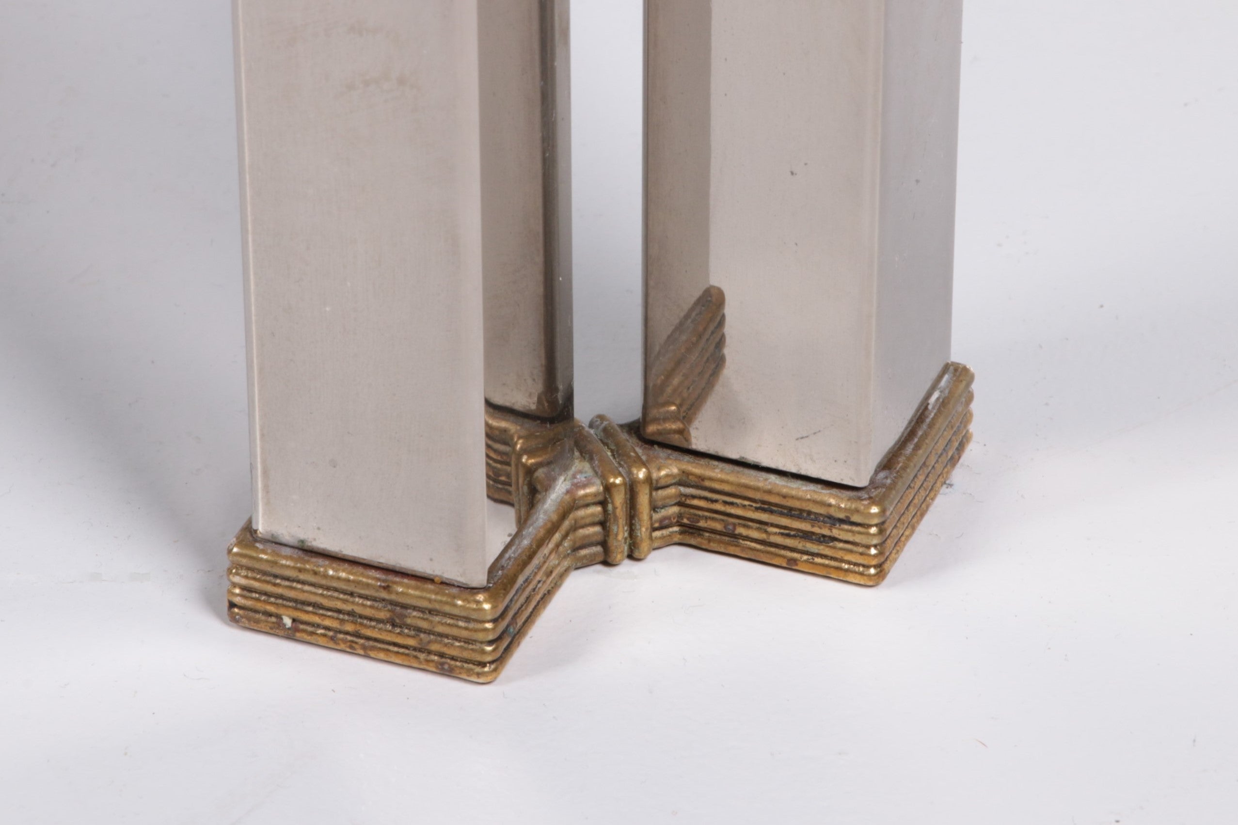 Salontafel Peter Ghyczy Model T28d Inox met messing,1986