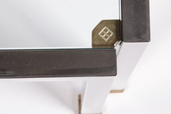 Salontafel Peter Ghyczy Model T28d Inox met messing,1986