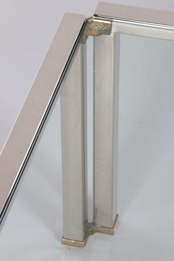 Salontafel Peter Ghyczy Model T28d Inox met messing,1986