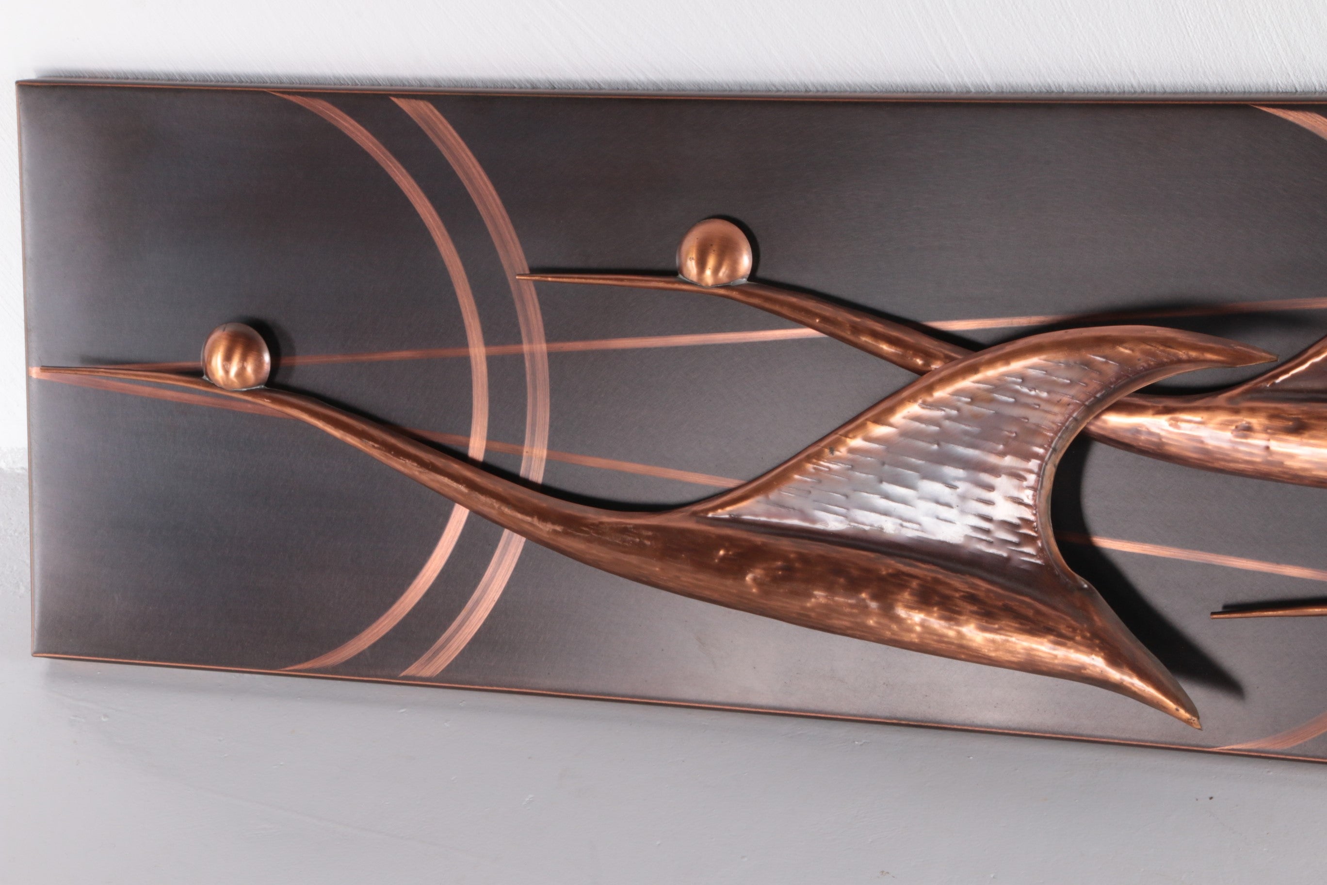 Handgemaakt Wandpaneel met vintage vogels,1970 Duitsland