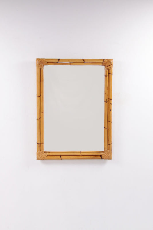 Authentic French bamboo mirror from France