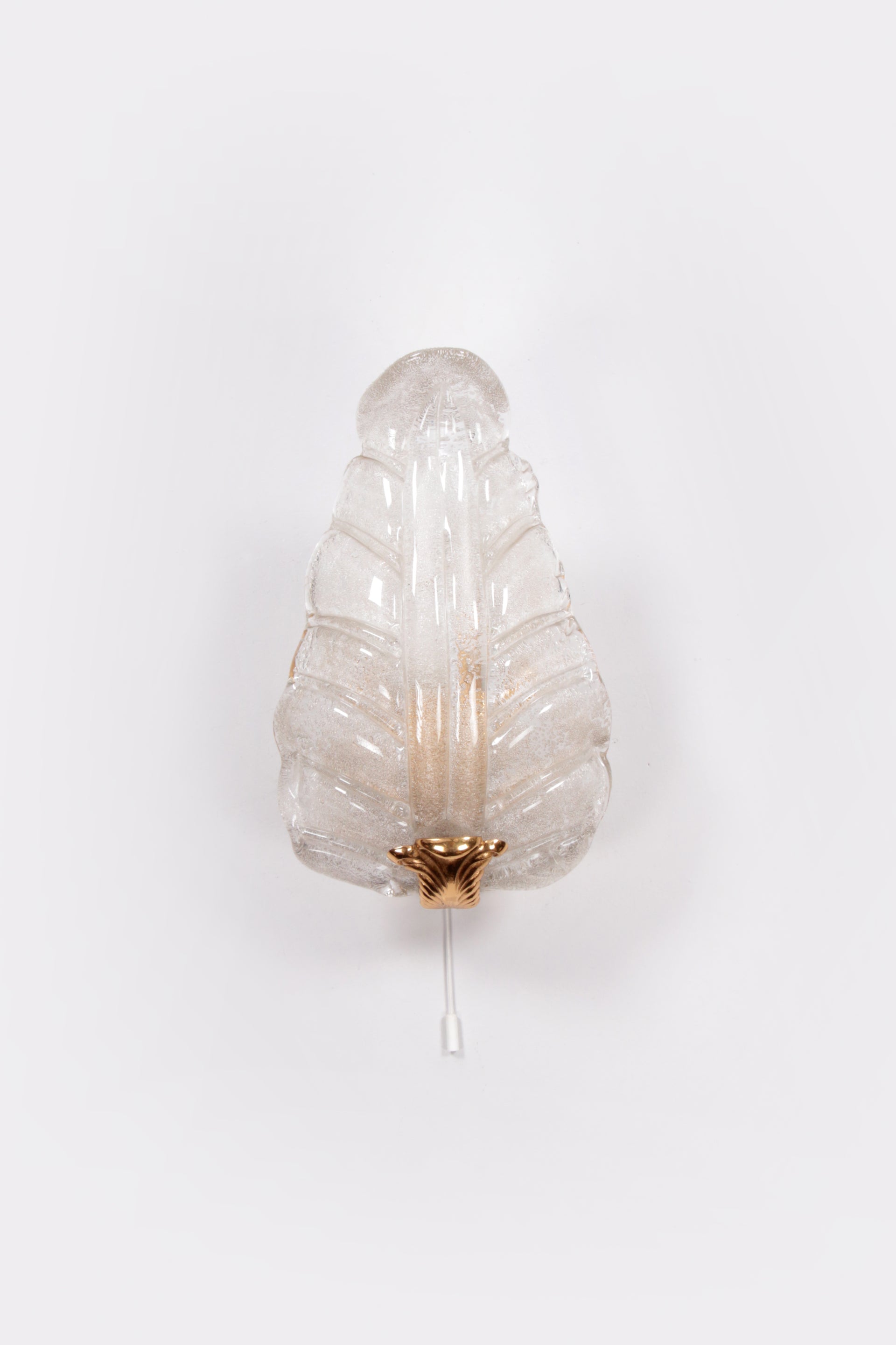 Hollywood Regency Murano schelp glas wandlampje,1960 Italie.